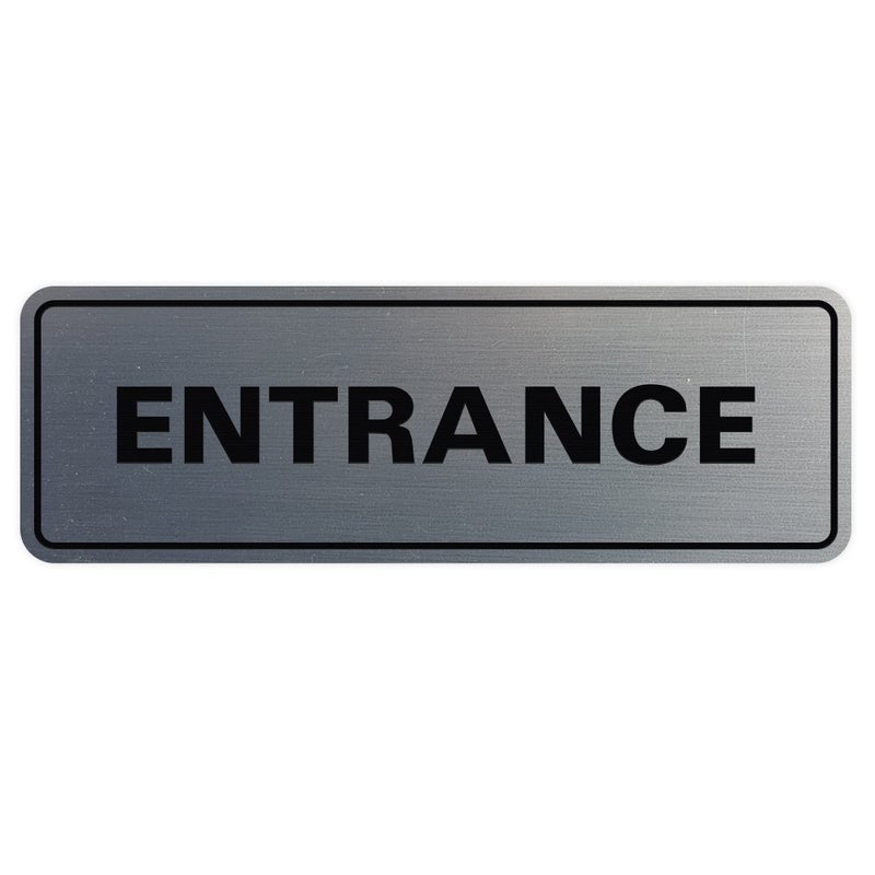 Standard Entrance Door/Wall Sign - Silver - Medium